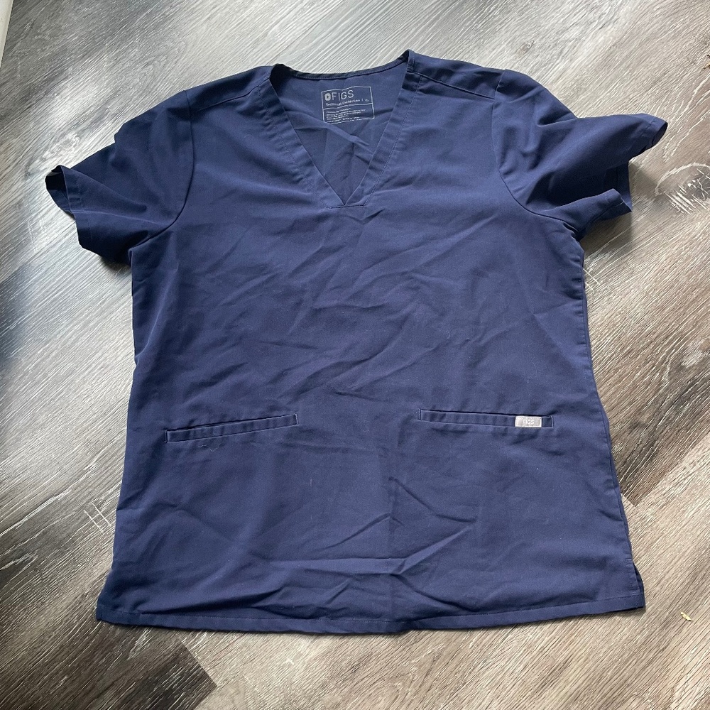 Figs Technical Collection Navy Scrub Top, Women’s Size XL